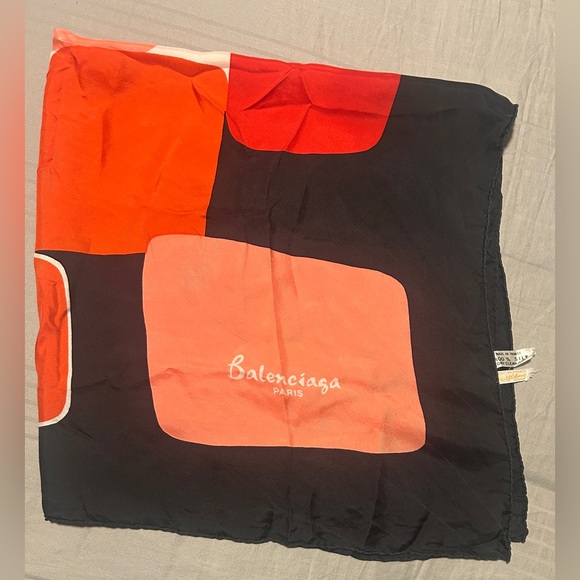 Balenciaga Black and Orange Scarf - Picture 1 of 8